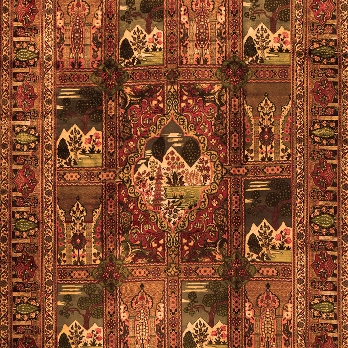Serging Thickness of Machine Washable Persian Orange Traditional Area Rugs, wshtr2253org
