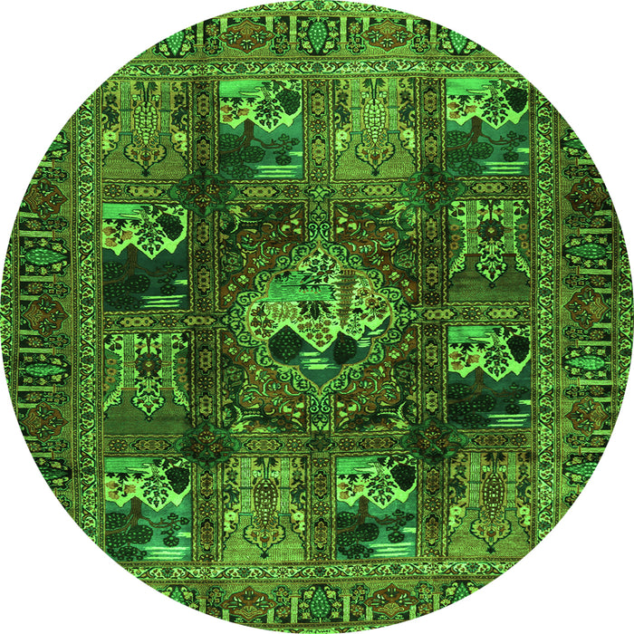 Machine Washable Persian Green Traditional Area Rugs, wshtr2253grn