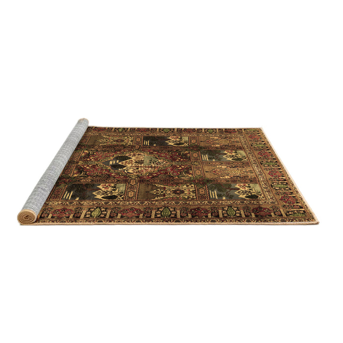 Sideview of Machine Washable Persian Brown Traditional Rug, wshtr2253brn