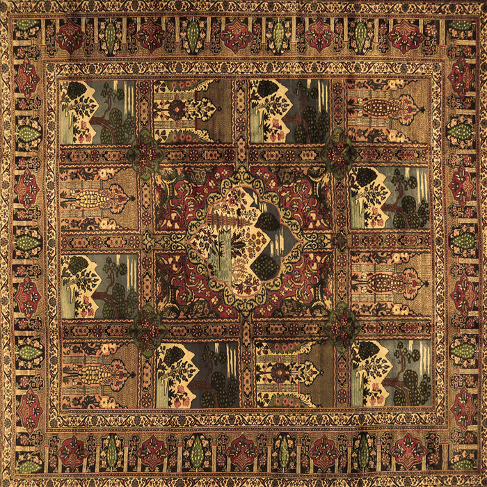 Square Machine Washable Persian Brown Traditional Rug, wshtr2253brn