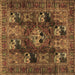 Square Machine Washable Persian Brown Traditional Rug, wshtr2253brn