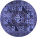 Round Persian Blue Traditional Rug, tr2253blu