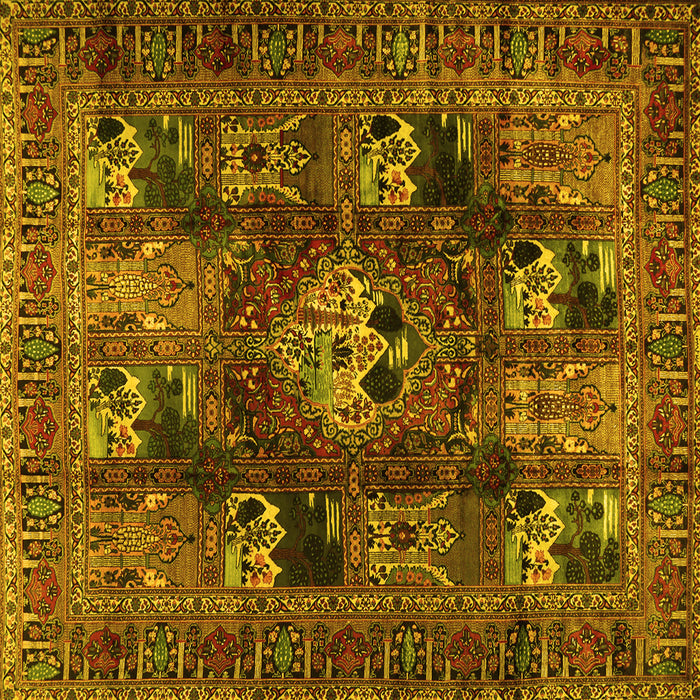 Square Persian Yellow Traditional Rug, tr2253yw