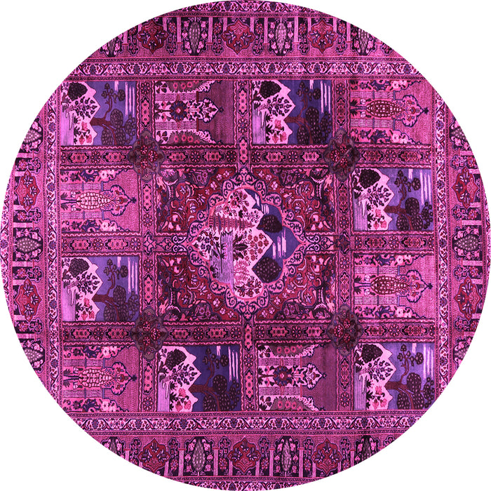 Round Persian Pink Traditional Rug, tr2253pnk