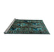 Sideview of Machine Washable Persian Light Blue Traditional Rug, wshtr2253lblu