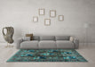 Machine Washable Persian Light Blue Traditional Rug in a Living Room, wshtr2253lblu