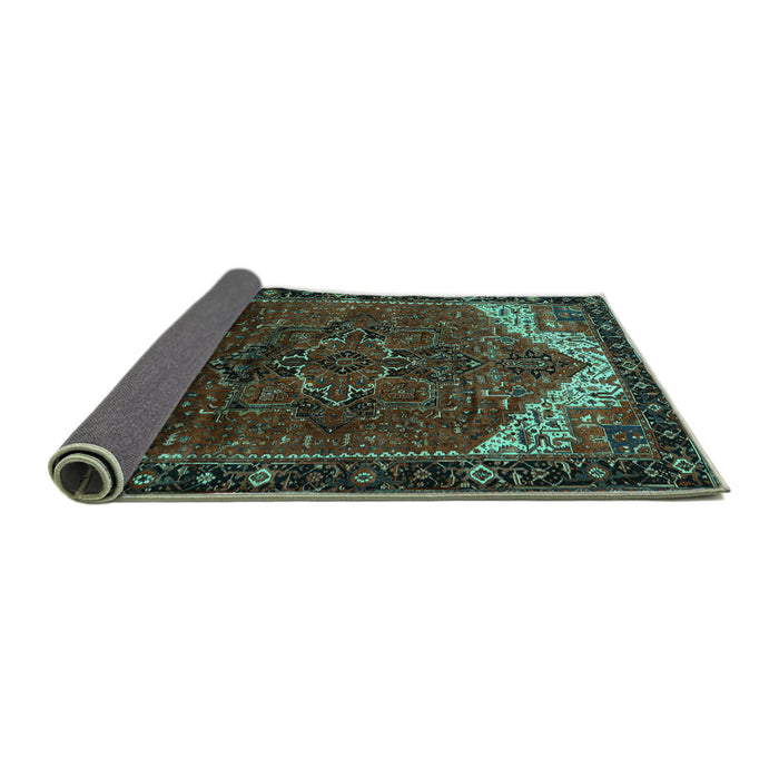 Sideview of Persian Turquoise Traditional Rug, tr2254turq