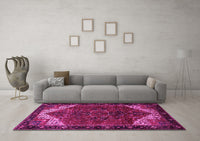 Machine Washable Persian Pink Traditional Rug, wshtr2254pnk