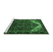 Sideview of Machine Washable Persian Emerald Green Traditional Area Rugs, wshtr2254emgrn