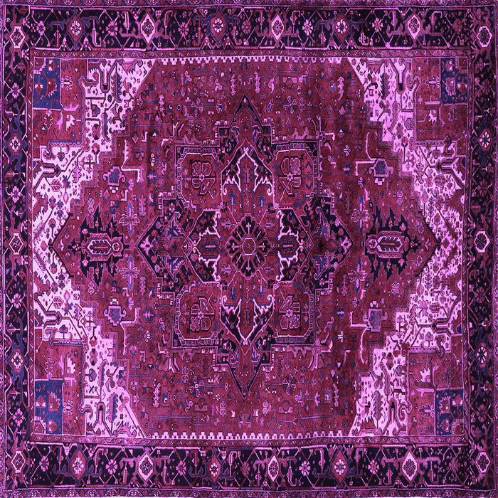 Square Machine Washable Persian Purple Traditional Area Rugs, wshtr2254pur