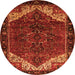 Machine Washable Persian Orange Traditional Area Rugs, wshtr2254org