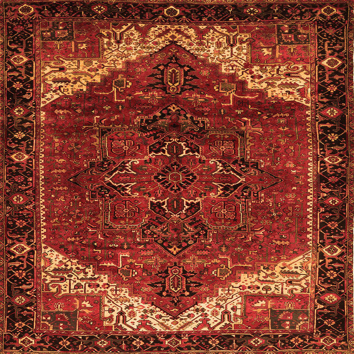 Serging Thickness of Persian Orange Traditional Rug, tr2254org