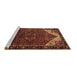 Sideview of Machine Washable Persian Brown Traditional Rug, wshtr2254brn