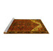 Sideview of Machine Washable Persian Yellow Traditional Rug, wshtr2254yw