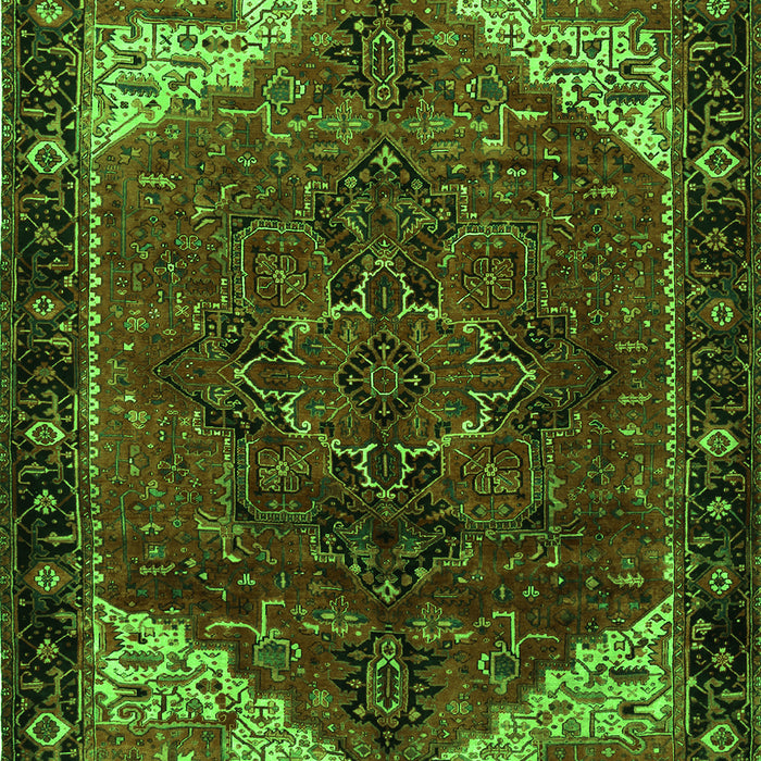 Serging Thickness of Machine Washable Persian Green Traditional Area Rugs, wshtr2254grn