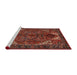 Sideview of Machine Washable Traditional Gold Brown Rug, wshtr2255