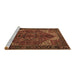 Sideview of Machine Washable Persian Brown Traditional Rug, wshtr2255brn