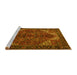 Sideview of Machine Washable Persian Yellow Traditional Rug, wshtr2255yw