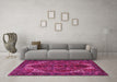 Machine Washable Persian Pink Traditional Rug in a Living Room, wshtr2255pnk