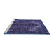 Sideview of Machine Washable Persian Blue Traditional Rug, wshtr2255blu