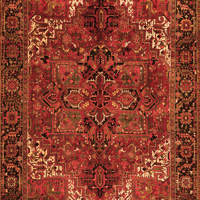 Serging Thickness of Machine Washable Persian Orange Traditional Area Rugs, wshtr2255org