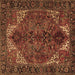 Square Persian Brown Traditional Rug, tr2255brn