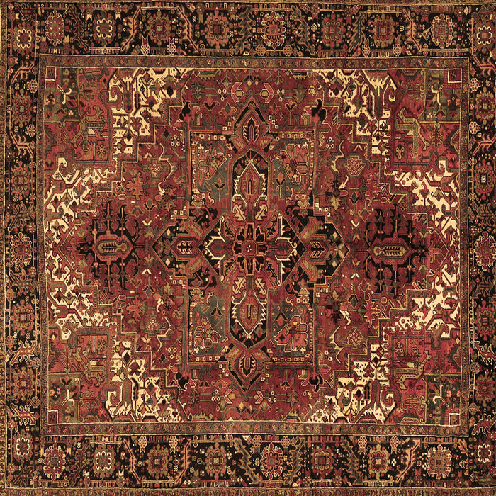 Square Machine Washable Persian Brown Traditional Rug, wshtr2255brn