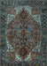 Machine Washable Persian Light Blue Traditional Rug, wshtr2255lblu