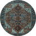 Round Persian Light Blue Traditional Rug, tr2255lblu