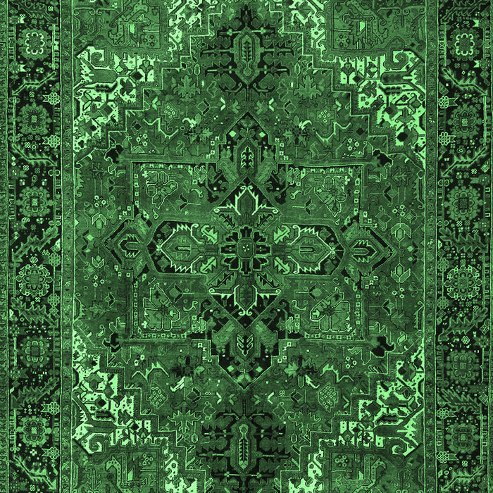 Machine Washable Persian Emerald Green Traditional Area Rugs, wshtr2255emgrn