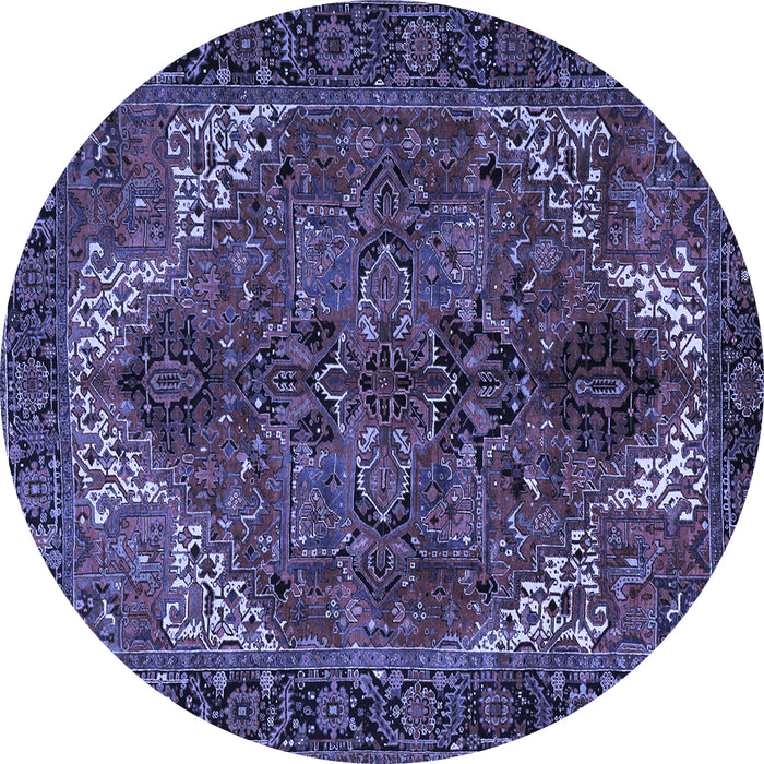 Round Persian Blue Traditional Rug, tr2255blu