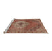 Sideview of Machine Washable Traditional Tomato Red Rug, wshtr2256