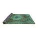 Sideview of Persian Turquoise Traditional Rug, tr2256turq