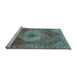 Sideview of Machine Washable Persian Light Blue Traditional Rug, wshtr2256lblu