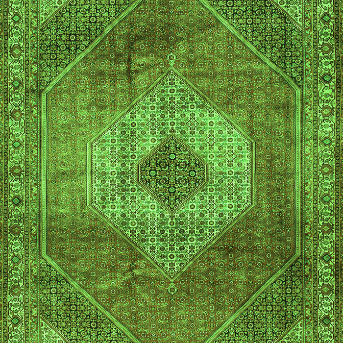 Serging Thickness of Machine Washable Persian Green Traditional Area Rugs, wshtr2256grn