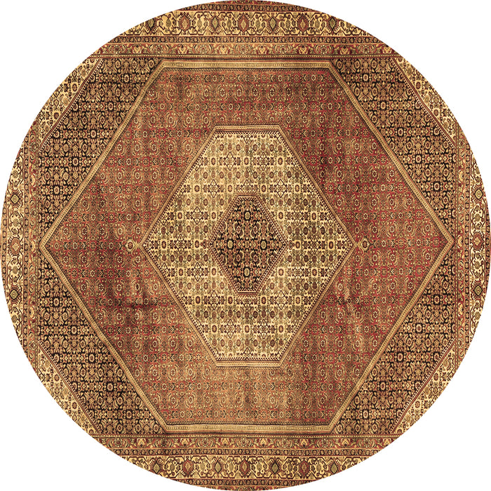 Round Machine Washable Persian Brown Traditional Rug, wshtr2256brn