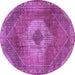 Round Persian Purple Traditional Rug, tr2256pur
