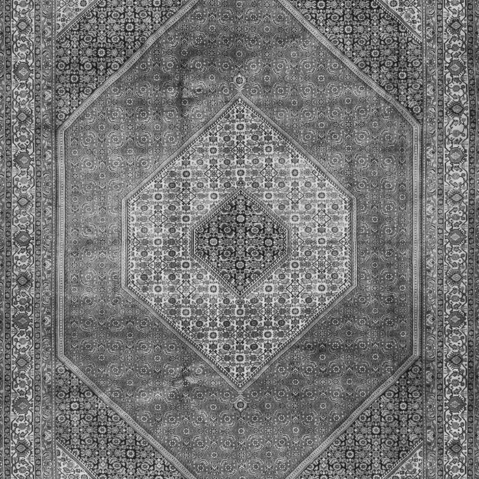 Serging Thickness of Machine Washable Persian Gray Traditional Rug, wshtr2256gry