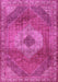 Machine Washable Persian Pink Traditional Rug, wshtr2256pnk