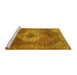 Sideview of Machine Washable Persian Yellow Traditional Rug, wshtr2256yw