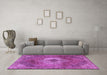 Machine Washable Persian Purple Traditional Area Rugs in a Living Room, wshtr2256pur