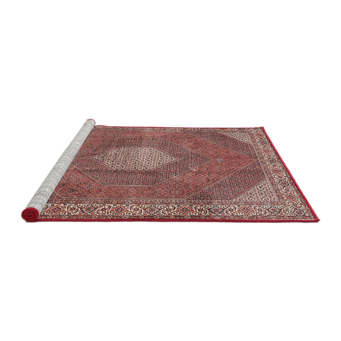 Sideview of Machine Washable Traditional Fire Brick Red Rug, wshtr2257