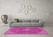 Machine Washable Persian Pink Traditional Rug in a Living Room, wshtr2257pnk