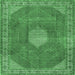Square Persian Emerald Green Traditional Rug, tr2257emgrn