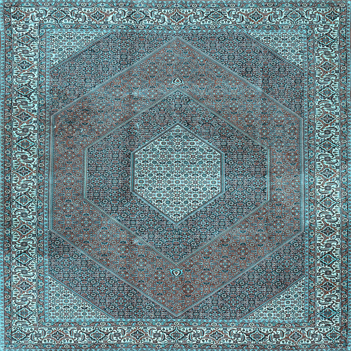 Square Machine Washable Persian Light Blue Traditional Rug, wshtr2257lblu
