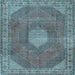 Square Machine Washable Persian Light Blue Traditional Rug, wshtr2257lblu