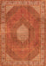 Serging Thickness of Machine Washable Persian Orange Traditional Area Rugs, wshtr2257org