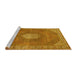 Sideview of Machine Washable Persian Yellow Traditional Rug, wshtr2257yw