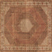 Square Persian Brown Traditional Rug, tr2257brn