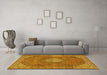 Machine Washable Persian Yellow Traditional Rug in a Living Room, wshtr2257yw